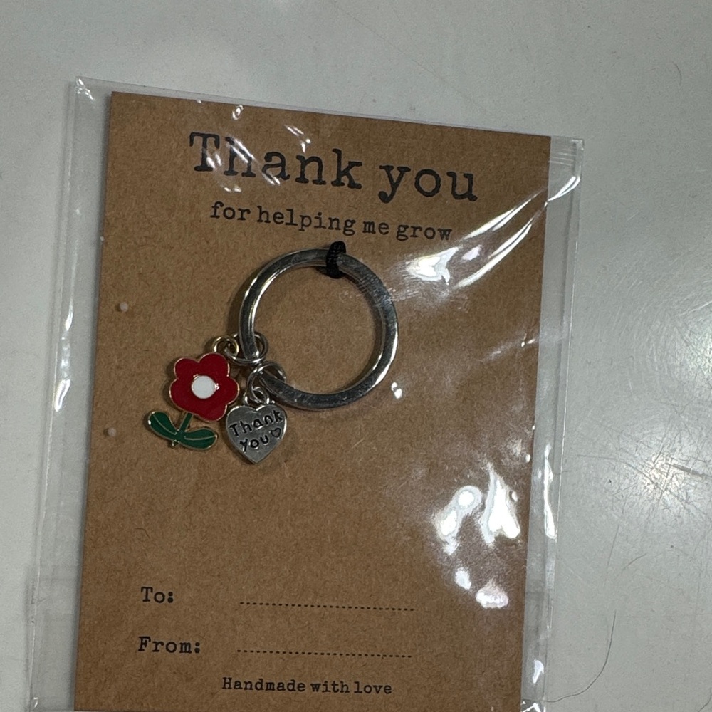 Flower and Heart Keychain